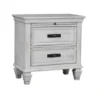 BM182751f Wooden Nightstand with 2 Drawers & 1 Pull Out Tray, White
