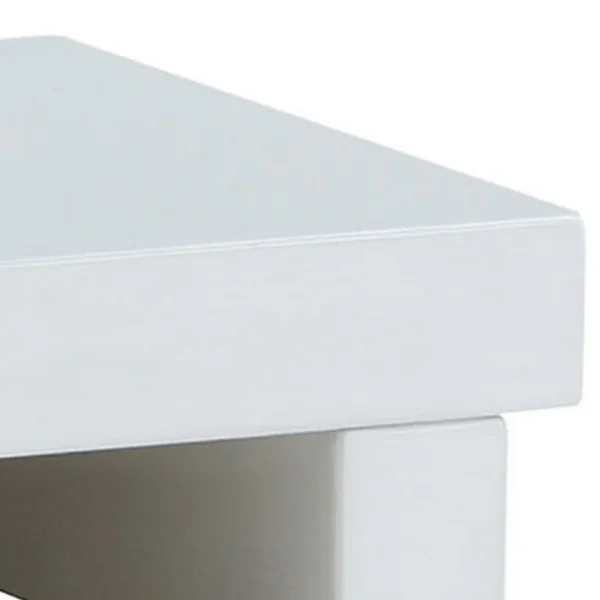 Finely Designed Contemporary Solid Wood Night Stand, Glossy White