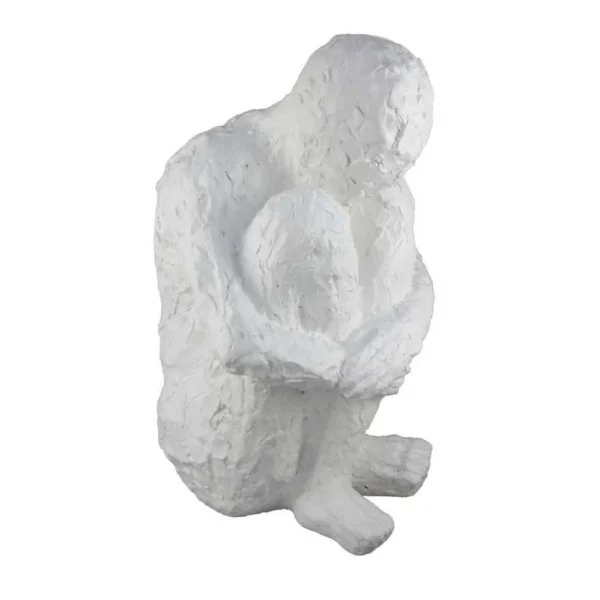 BM334799_a2842a98-160b-45a5-b3f8-b43f1e97feda Roy Abstract Contemplative Man Figurine, White Resin Art, 27 Inch