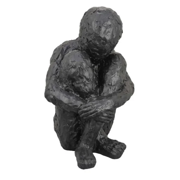BM334801_177b39e3-c556-4b30-bcd8-6804e16950fb Roy Abstract Contemplative Man Figurine, Black Resin Art, 27 Inch