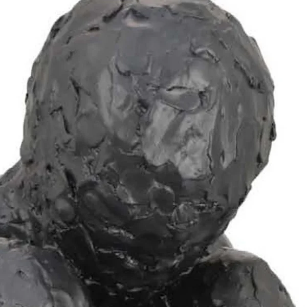 BM334801_2_3db37997-d022-4bf4-9fd6-29beca528bc0 Roy Abstract Contemplative Man Figurine, Black Resin Art, 27 Inch