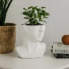 BM334807_5 Kylz Decor Head Garden Planter, 23 Inch, Wide Open Top, White Resin
