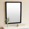 BM334811_5 Perz Wall Mirror, 42 Inch, Square Frame, Black Beaded Wood Frame
