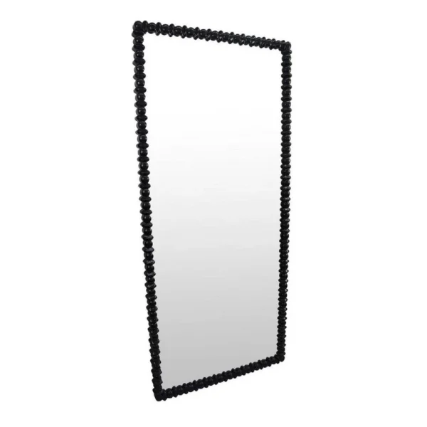 BM334812_1b6ef267-ee1f-4576-b984-898b09bc8572 Perz Floor Mirror, 72 Inch, Rectangular Shaped Black Beaded Wood Frame