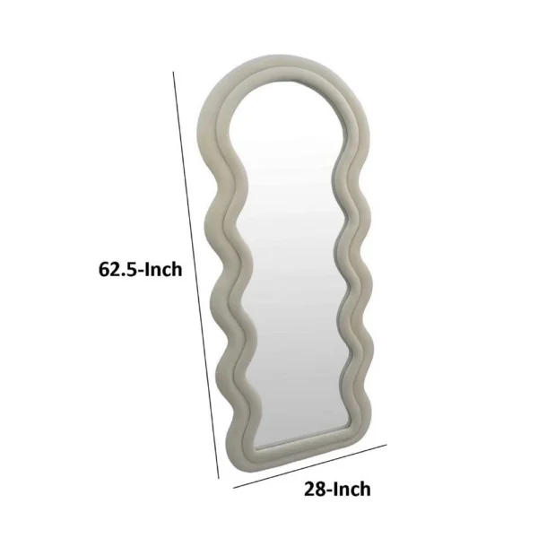 BM334814_4_8374d9ed-d151-4617-b88d-54095f6544f7 Izy Floor Mirror, 63 Inch, Light Beige Wavy Abstract Frame, Wood