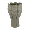 Decorative Vase, Organic Sea Design, Floral Details, Green Ceramic