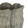 Decorative Vase, Organic Sea Design, Floral Details, Green Ceramic