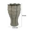 Decorative Vase, Organic Sea Design, Floral Details, Green Ceramic