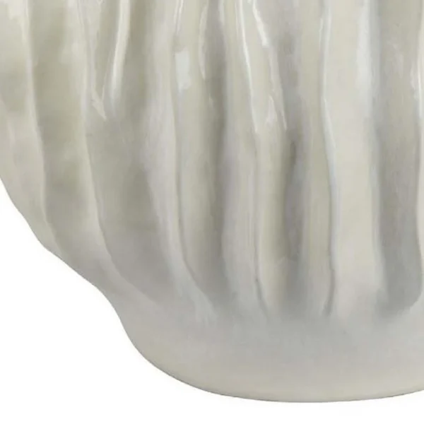 BM334886_3_470295f2-3178-4a49-a82f-9971436347d6 Esam Decorative Planter, Textured Ceramic Body, 19 Inch White