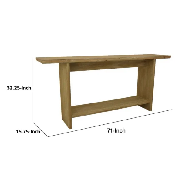 BM334910_4_06972ad2-050b-4979-86ce-f6650e6dee72 Console Table, Long Rectangular Top, 1 Shelf, 71 Inch Light Brown Wood