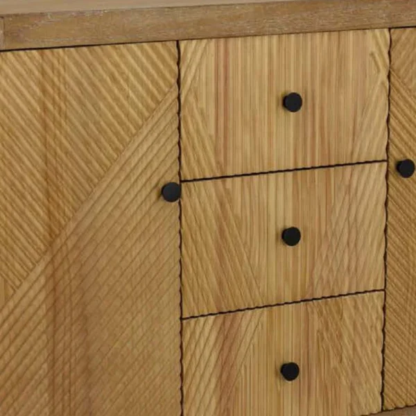 Aki Storage Cabinet Dresser, 3 Drawers and 2 Doors, 47 Inch Brown Wood