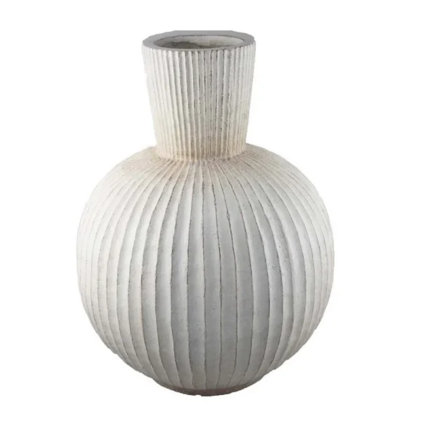 BM334926_6d1a9913-2196-4fd1-8e49-0d19ca2db145 Gany Decorative Vase, Spherical Bottom, 22 Inch Weathered White Resin