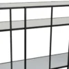 Woly Plant Stand Rack, 2 Glass Shelves, 59 Inch Industrial Black Metal