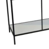 Woly Plant Stand Rack, 2 Glass Shelves, 59 Inch Industrial Black Metal
