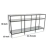 Woly Plant Stand Rack, 2 Glass Shelves, 59 Inch Industrial Black Metal