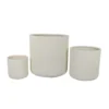 Elly Round Planter Set of 3, Vertical White Resin 18, 13, 9 Inch