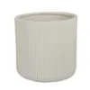 Elly Round Planter Set of 3, Vertical White Resin 18, 13, 9 Inch