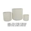 Elly Round Planter Set of 3, Vertical White Resin 18, 13, 9 Inch