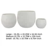 Sally Planter Set of 3, Round Intricate Leaf White Resin 17 13 9 Inch