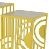 Percy Plant Stand Table Set of 2, Marble Top, Gold Metal 26, 24 Inch