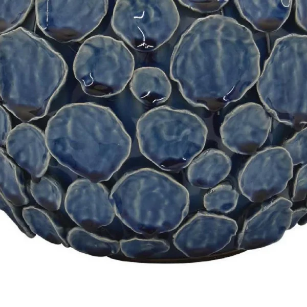 BM335046_3_73ab3817-b7c5-4200-9095-74295c1eb7f7 Remus Accent Vase with Raised Pebble Pattern, Glazed Blue Ceramic