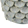 Aster Accent Planter w Raised Petal Pattern Blue Green Ceramic 10 Inch