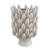 Joseph Accent Vase with Tiered Flame Accents, Ivory Ceramic 17 Inch