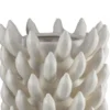 Joseph Accent Vase with Tiered Flame Accents, Ivory Ceramic 17 Inch