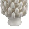 Joseph Accent Vase with Tiered Flame Accents, Ivory Ceramic 17 Inch