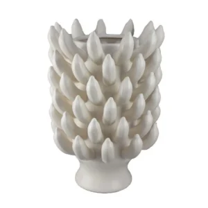 BM335098_b80ff82a-1c1c-46b2-af0e-bf3fcfb4d3fb Joseph Accent Vase with Tiered Flame Accents, Ivory Ceramic 17 Inch