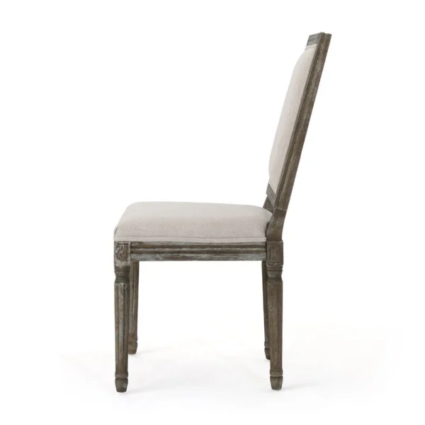 BM335108_2_7b5c687f-e5b4-488e-b0d9-8a499a416188 Side Dining Chair Set of 2, Wheat Beige Polyester, Distressed Brown
