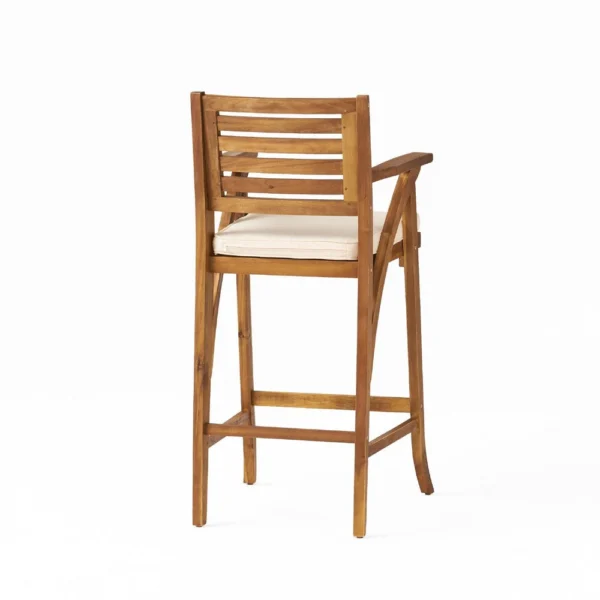 BM335116_2_0eccca1f-7810-4d84-9d35-b32ebda744fe Olen Outdoor Barstool Chair Set of 2, Beige Polyester Brown Solid Wood