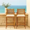 BM335116_5 Olen Outdoor Barstool Chair Set of 2, Beige Polyester Brown Solid Wood