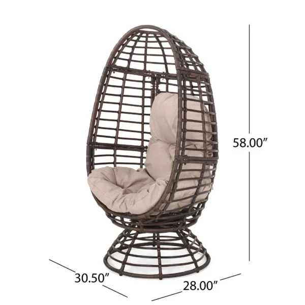 BM335118_4_eb1b718d-f8ce-4140-879d-97b002d6463a Swivel Outdoor Egg Chair, Brown PE Woven Rattan, Iron, Beige Polyester