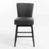 BM335134_1_c497a089-8afb-46a3-94b4-c8ef07cdfe0e Swivel Barstool Chair, Modern Charcoal Gray Upholstery. Espresso Brown