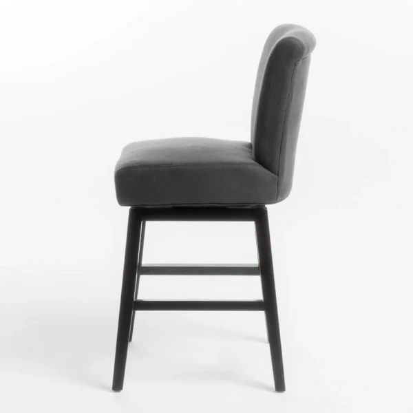 BM335134_2_b215c1da-79be-4d02-92ba-8bf406272797 Swivel Barstool Chair, Modern Charcoal Gray Upholstery. Espresso Brown