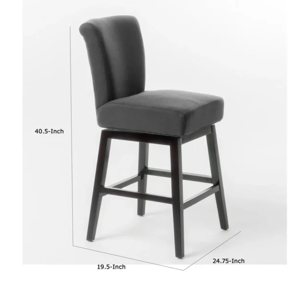 BM335134_4_5c3cd4bc-b3ae-4e8b-b113-e0bf7a71929c Swivel Barstool Chair, Modern Charcoal Gray Upholstery. Espresso Brown