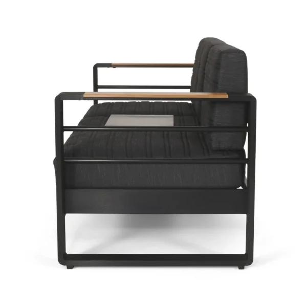 BM335175_3_15a47e46-3e93-4512-9705-15bdccc74722 Vinia 3 Seater Outdoor Sofa, Plush Cushions, 77 Inch Black Aluminum