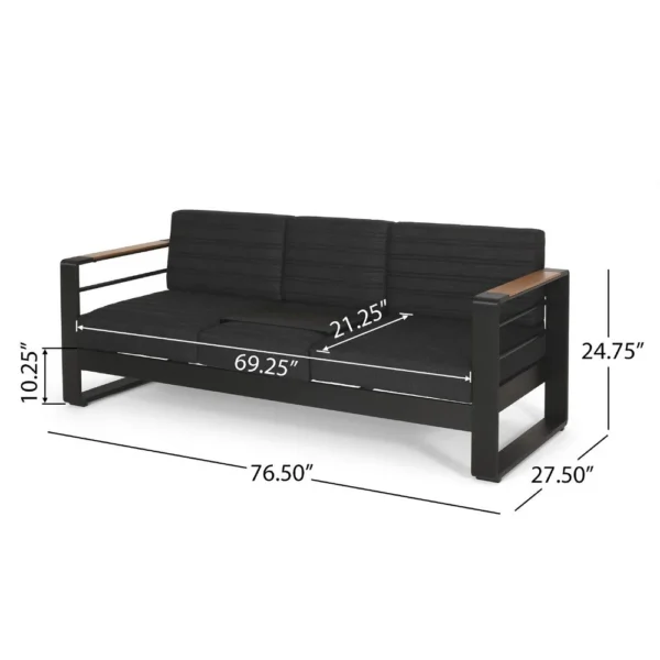 BM335175_4_1d19e5a4-bd34-449d-ad0f-05166a986896 Vinia 3 Seater Outdoor Sofa, Plush Cushions, 77 Inch Black Aluminum