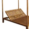 Yavi Outdoor Daybed Chaise, Adjustable Back, Brown Acacia Wood 79 Inch