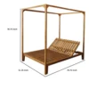 Yavi Outdoor Daybed Chaise, Adjustable Back, Brown Acacia Wood 79 Inch