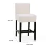 Kovey Counter Stool Chair Set of 2, Metal Kickplate, Beige Polyester