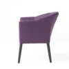 Onyx Armchair with Low Back Design, Birch Wood Frame, Plum Purple
