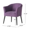 Onyx Armchair with Low Back Design, Birch Wood Frame, Plum Purple