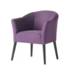Onyx Armchair with Low Back Design, Birch Wood Frame, Plum Purple