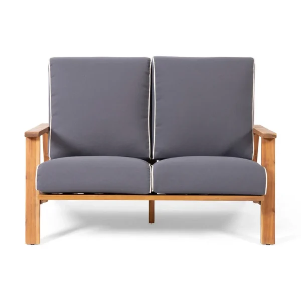 BM335215_2_b7cda477-bd10-434b-b18c-77a4177873d4 Eddy 2pc Patio Loveseat and Coffee Table Set, Brown Acacia Wood, Gray