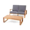BM335215_a2112201-9d95-4c07-8c49-bc0131bdd114 Eddy 2pc Patio Loveseat and Coffee Table Set, Brown Acacia Wood, Gray