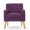 Felix Accent Armchair, Splayed Birch Wood Legs, Button Tufted Purple