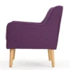 Felix Accent Armchair, Splayed Birch Wood Legs, Button Tufted Purple