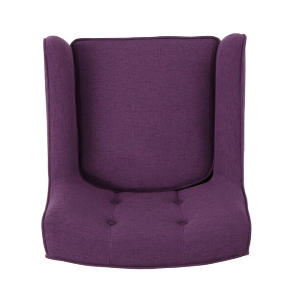 Felix Accent Armchair, Splayed Birch Wood Legs, Button Tufted Purple